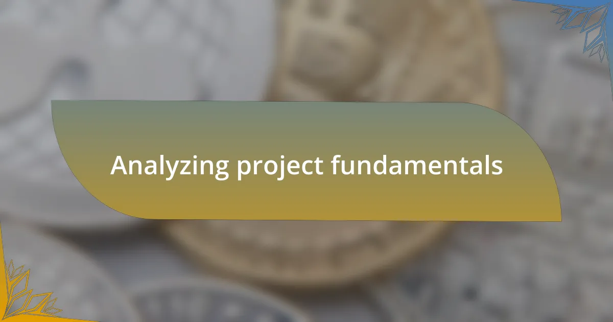 Analyzing project fundamentals