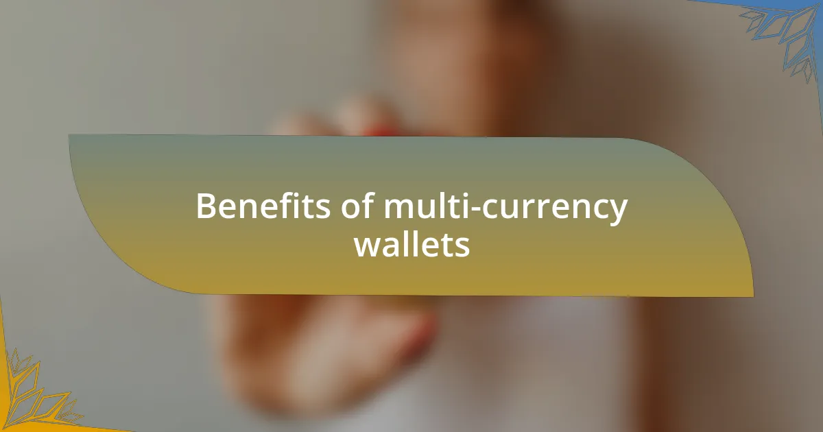 Benefits of multi-currency wallets