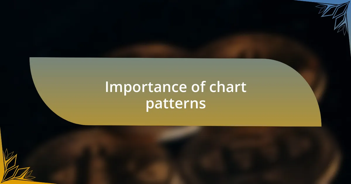 Importance of chart patterns