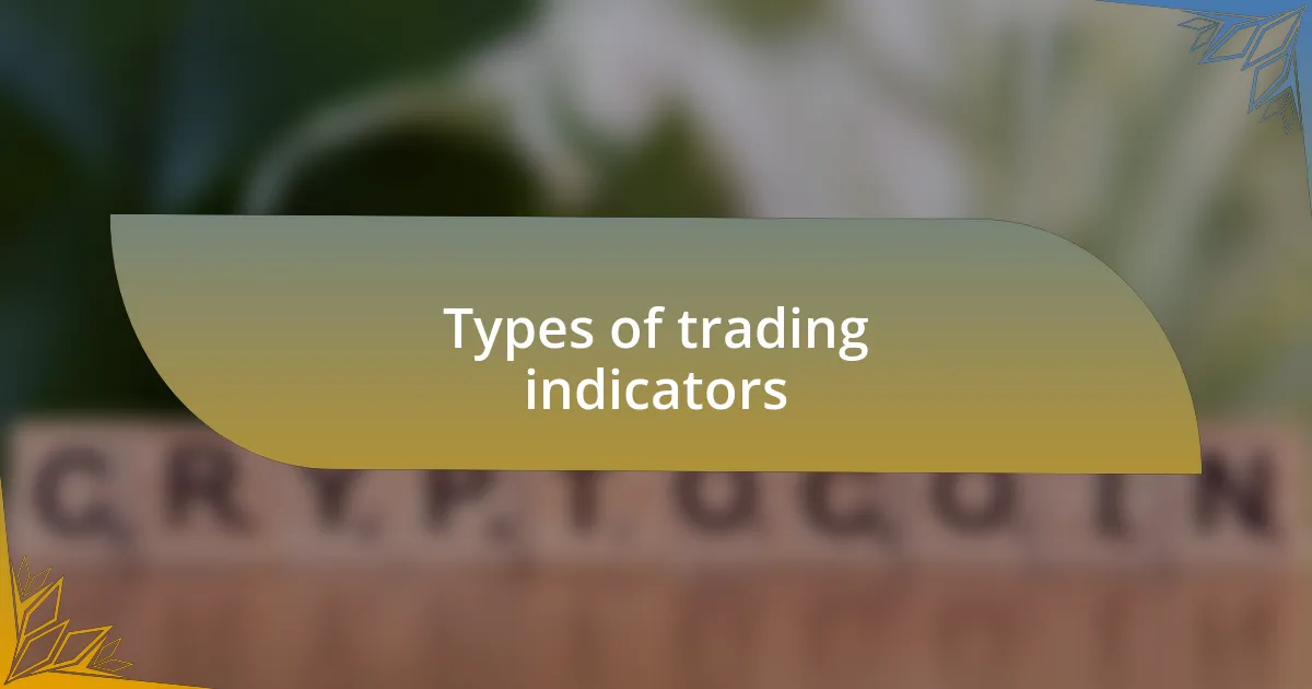 Types of trading indicators