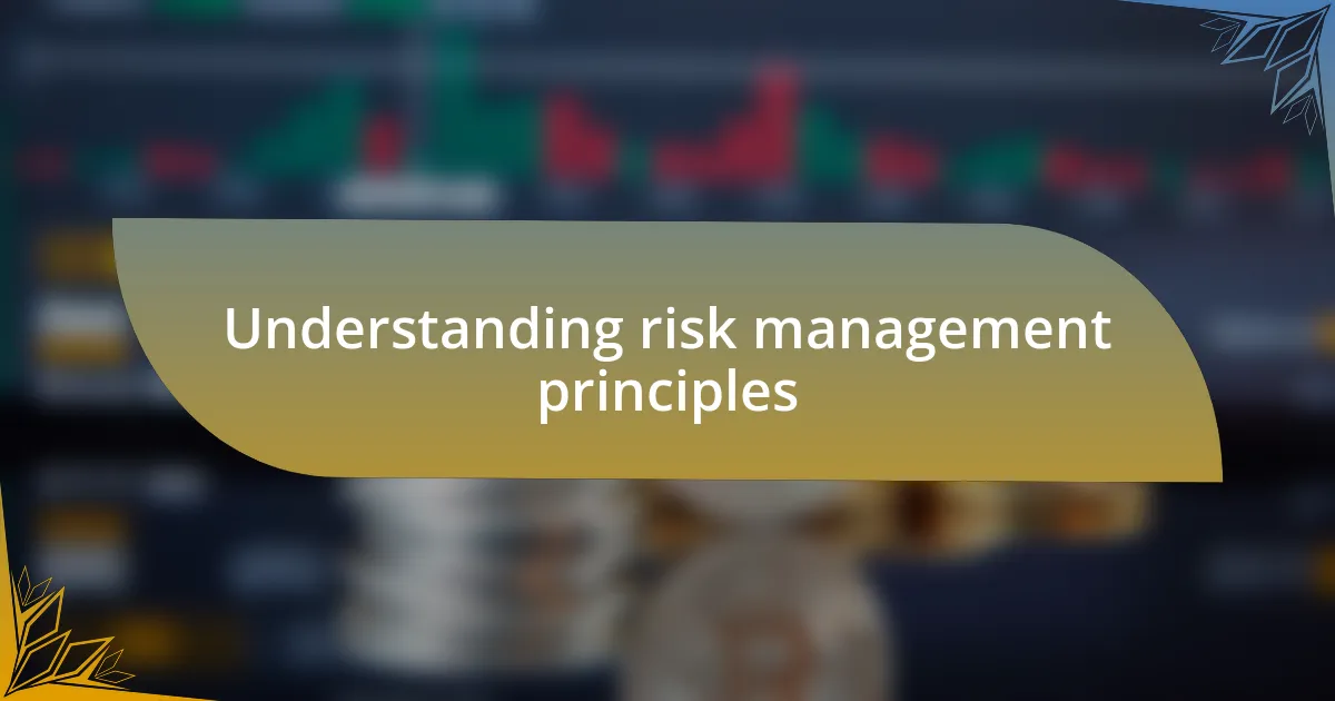 Understanding risk management principles